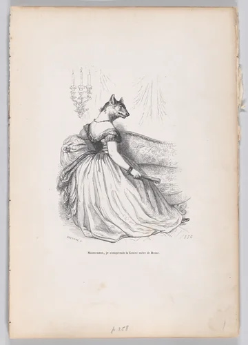 Now, I understand the mother wolf of Rome, from "Scenes from the Private and Public Life of Animals" by J. J. Grandville, print, 1832-1852