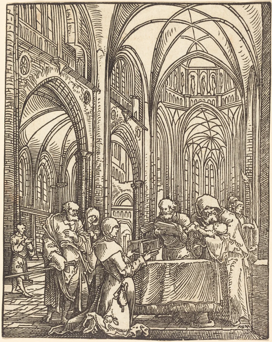 The Presentation in the Temple by Wolf Huber, print, 1485-1553