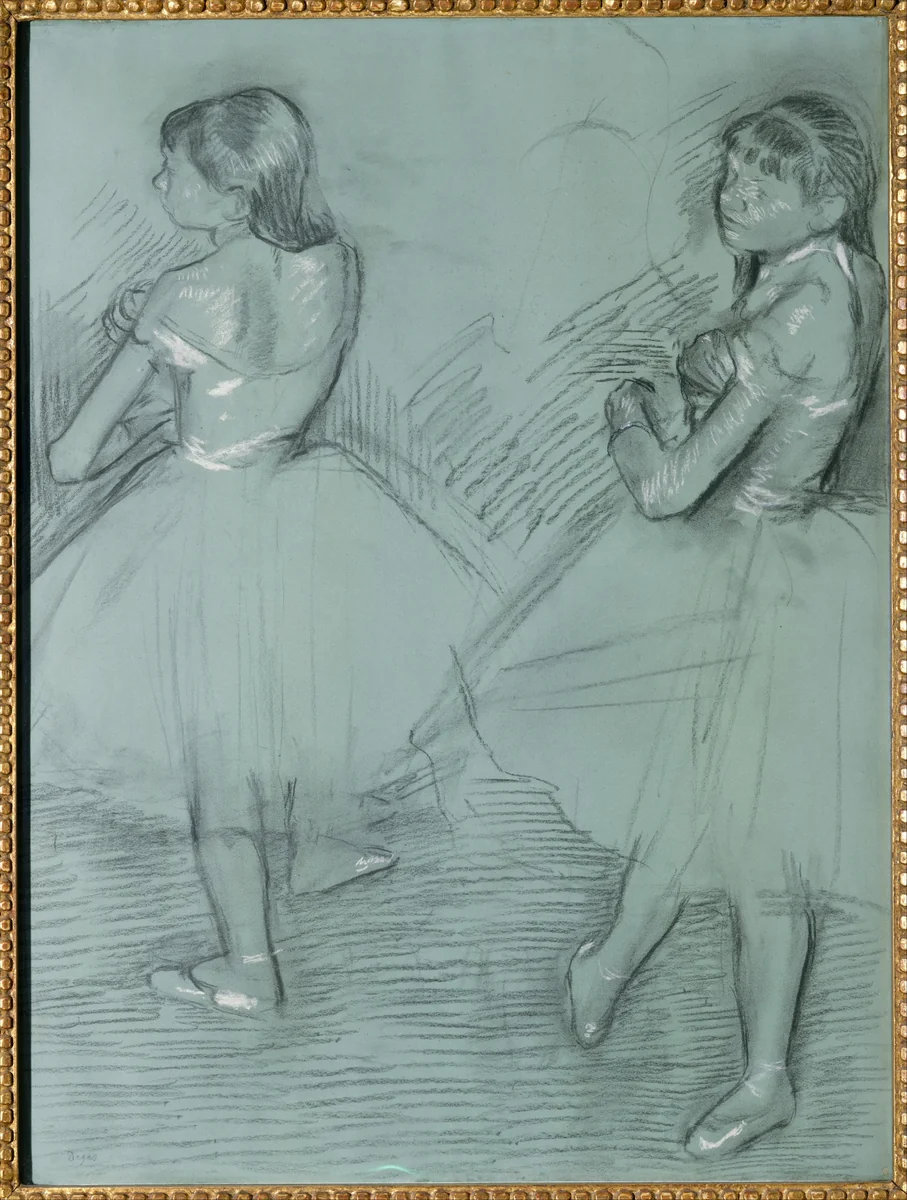 Two Dancers by Edgar Degas, drawing, 1874-1879