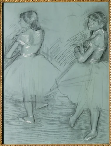 Two Dancers by Edgar Degas, drawing, 1874-1879