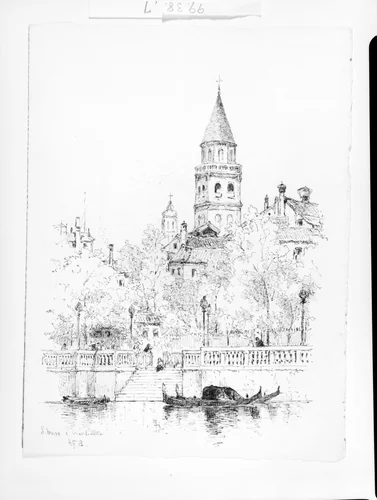 San Moise e Giardinetto, Venice by Andrew Fisher Bunner, artwork, 1841-1897