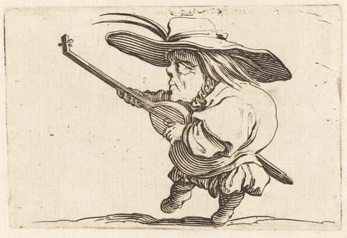 The Lute Player by Jacques Callot, print, 1622