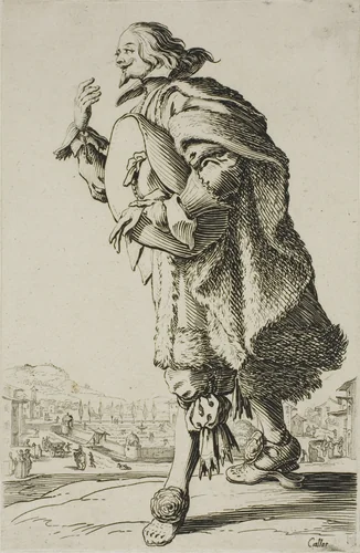 The Genleman who Salutes While Holding his Hat Beneath his Arm, plate two from La Noblesse by Jacques Callot, print, 1612-1635