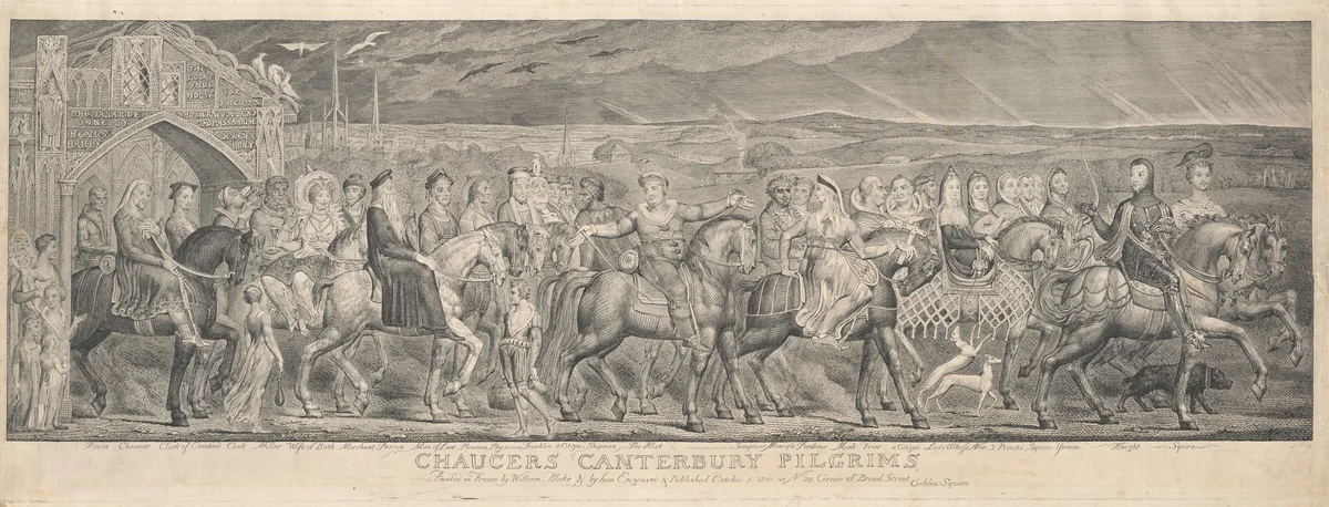 The Canterbury Pilgrims by William Blake, print, 1810