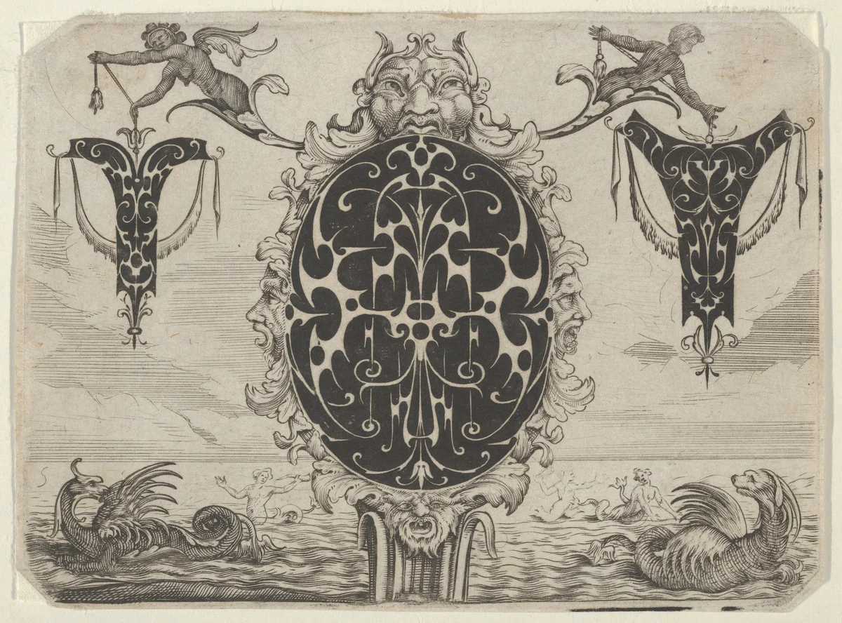 Oval Pendant or Case and Two Bezel Designs by Giovanni Battista Costantini, print, 1622