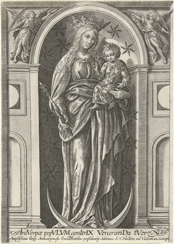 Madonna met kind by Unknown, print, 1580-1638