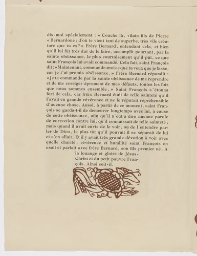 Tailpiece (page 26) from Les Petites Fleurs de St. François (The Little Flowers of St. Francis) by Émile Bernard, illustrated book, 1928