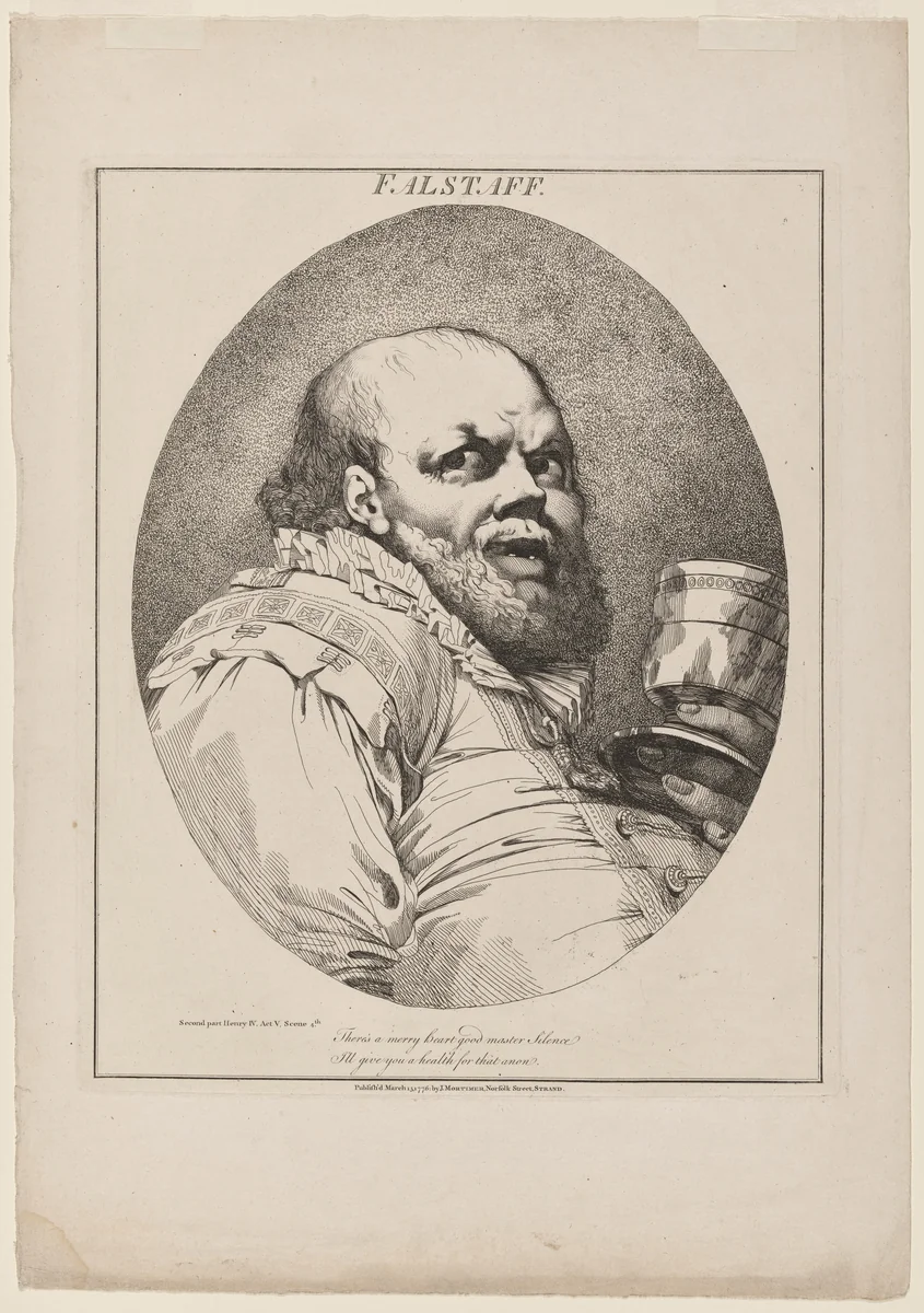 Falstaff by John Hamilton Mortimer, print, 1776