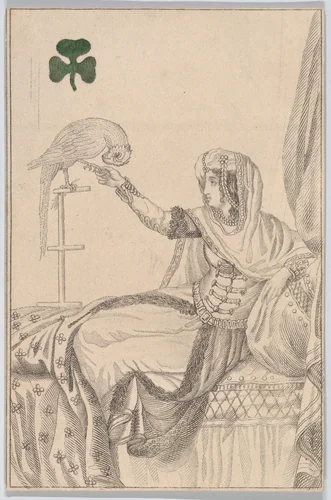 Queen (Zulemer from Algiers), from "Court Game of Geography" by William and Henry Rock, print, 1838-1855