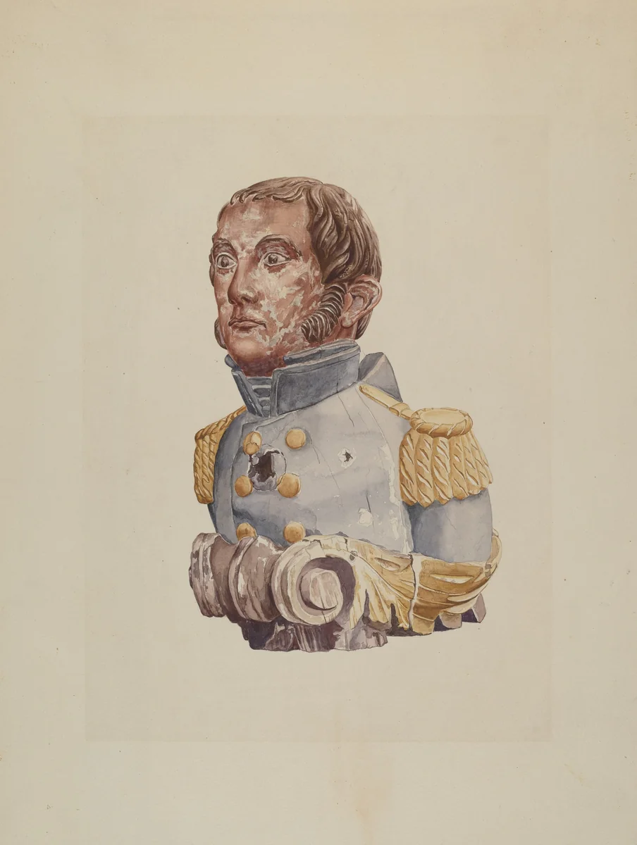 Half Length Figurehead by Rosamond P. Gray, index of american design, 1938