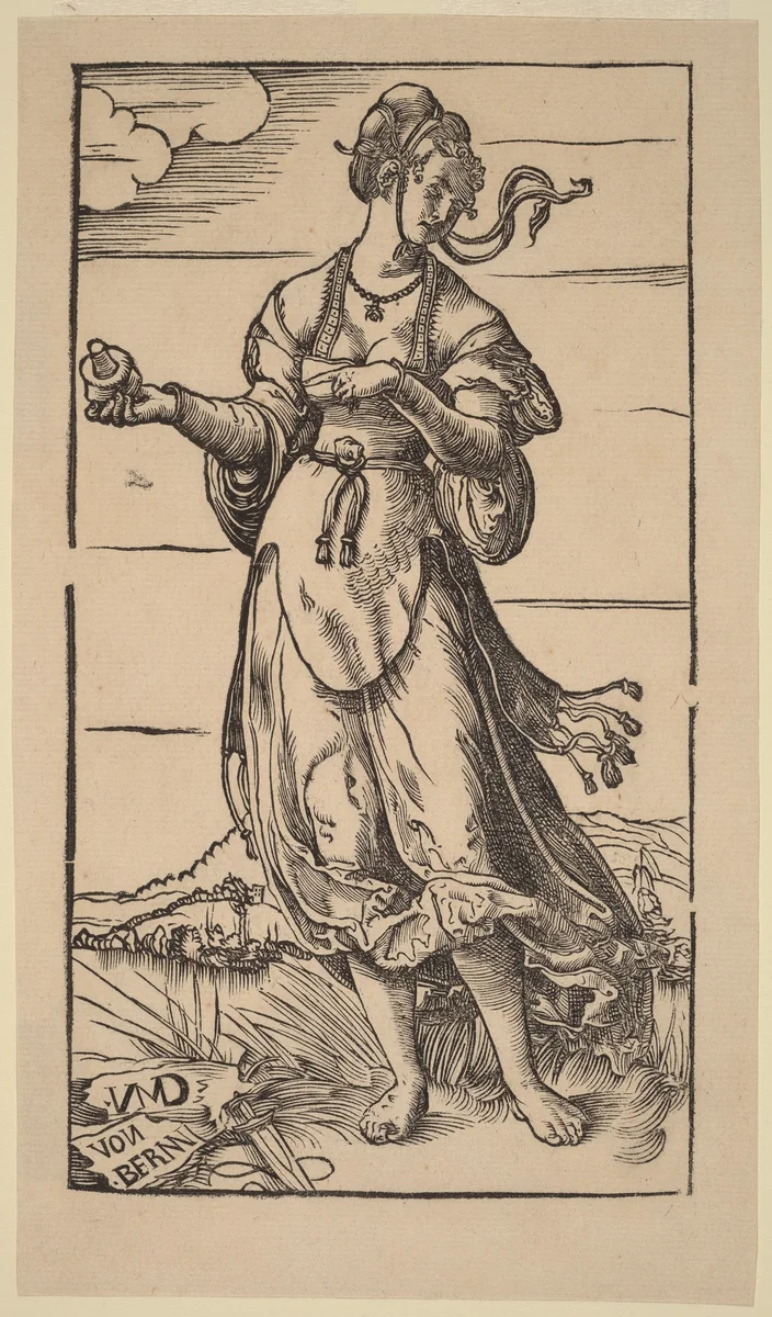 Foolish Virgin by Niklaus Manuel, print, 1518