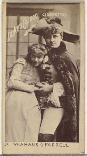 Miss Yeamans and Miss Farrell, from the Actors and Actresses series (N145-4) issued by Duke Sons & Co. to promote Cameo Cigarettes by W. Duke, Sons & Co., photograph, 1880-1889