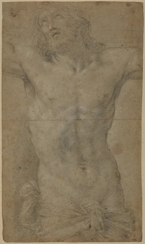 Torso of Christ on the Cross by Guido Reni, drawing, 1616