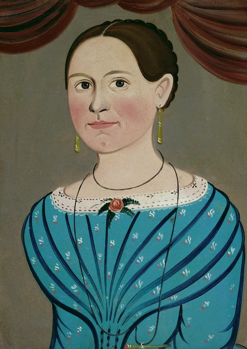 Woman in a Blue Dress by William Matthew Prior, painting, 1840