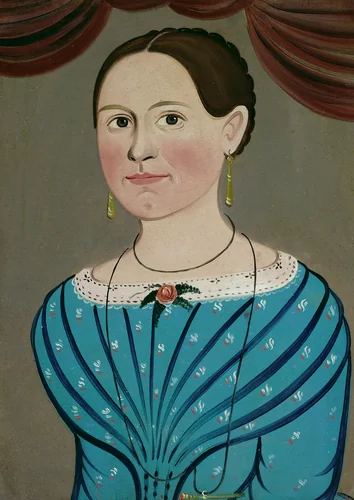 Woman in a Blue Dress by William Matthew Prior, painting, 1840