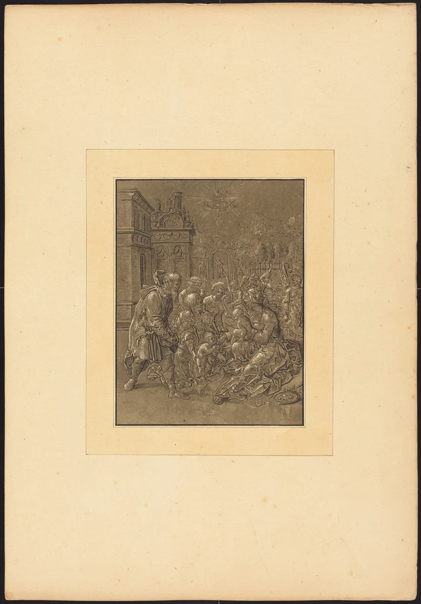 Visit of Saint Elizabeth to the Holy Family by Maria Catharina Prestel; Hans Brosamer, print, 1781