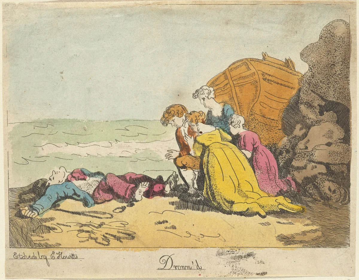 Drown'd by Elizabeth Howitt; Thomas Rowlandson, print, 1800-1815