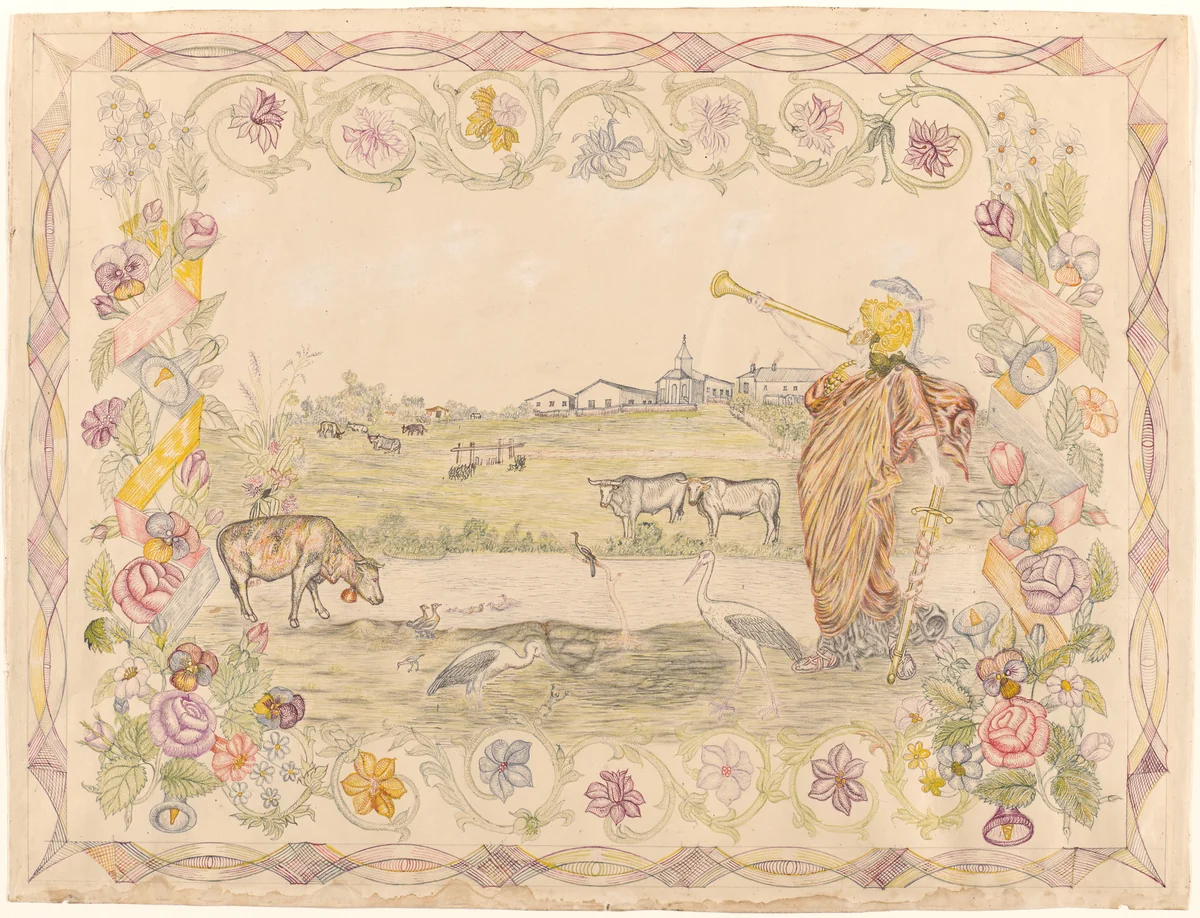 Field by Julio Montenegro, drawing, 1928