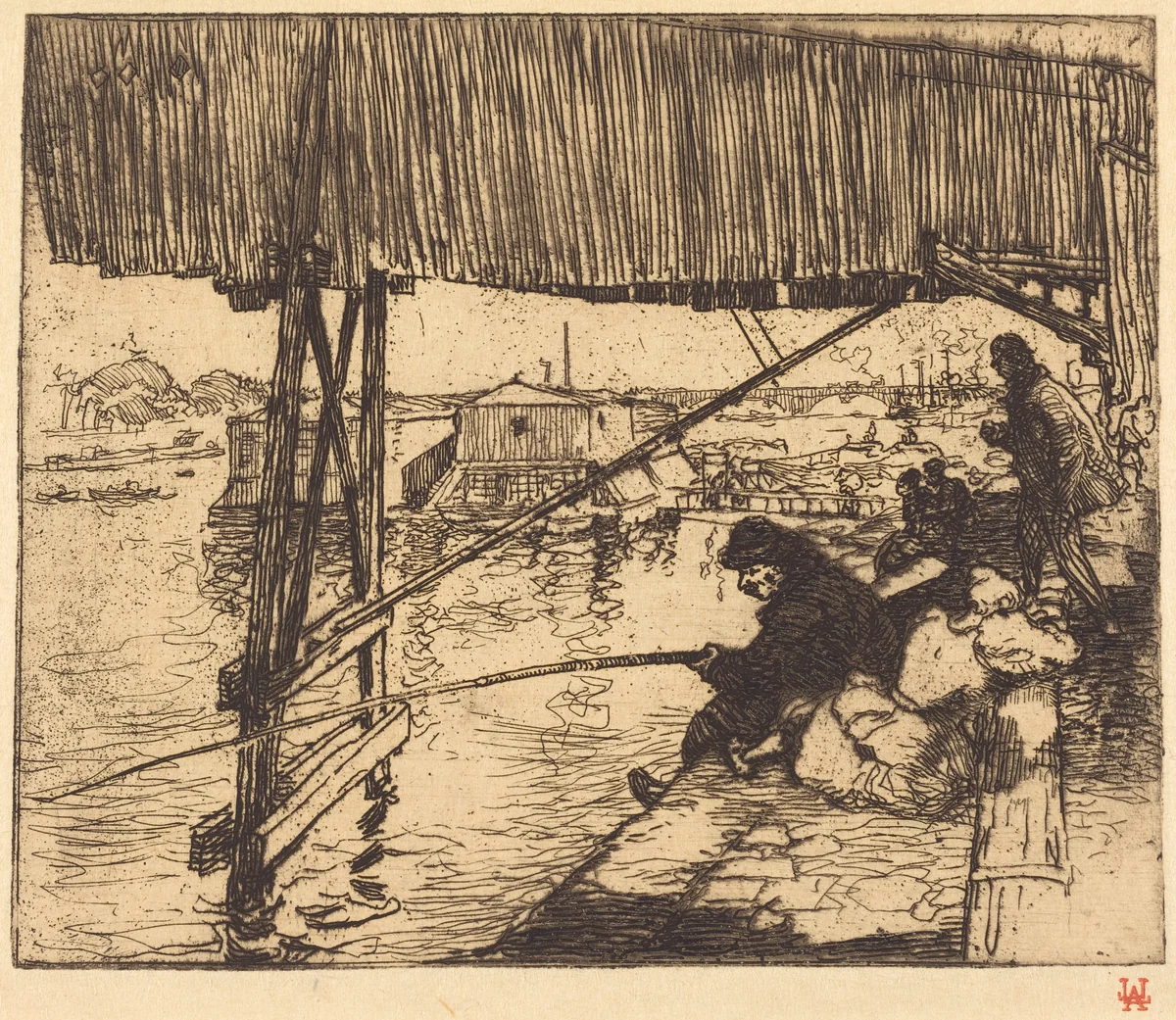 Under the Bridge of Bercy (Sous le pont de Bercy) by Auguste Lepère, print, 1894