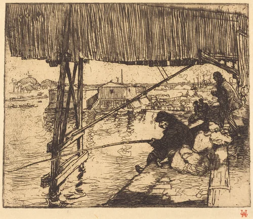 Under the Bridge of Bercy (Sous le pont de Bercy) by Auguste Lepère, print, 1894