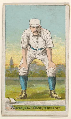 White, 3rd Base, Detroit, from the Gold Coin series (N284) for Gold Coin Chewing Tobacco by D. Buchner & Co., print, 1887