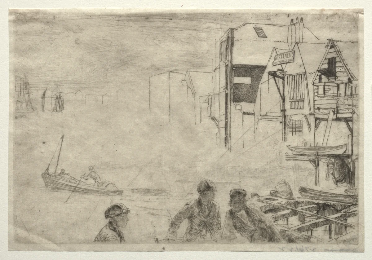 A Wharf by James McNeill Whistler, print, 1859