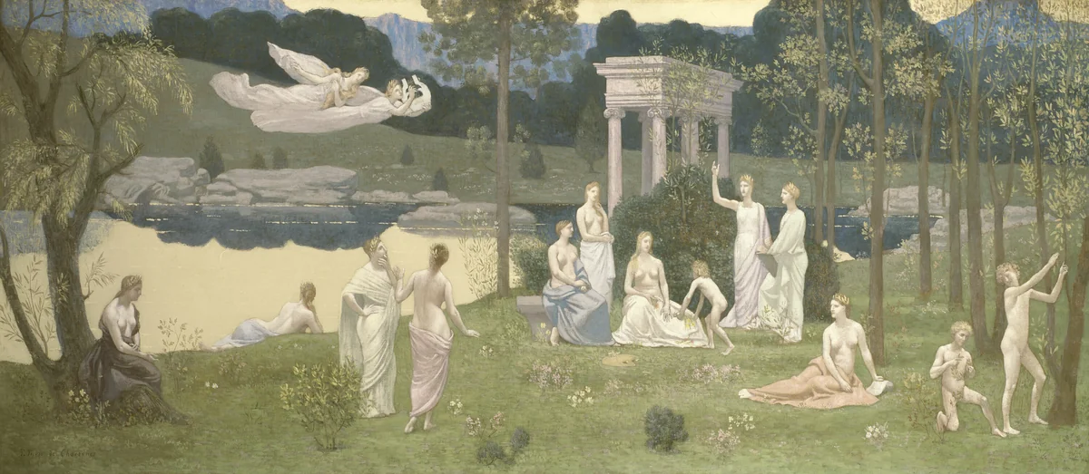 The Sacred Grove, Beloved of the Arts and the Muses by Pierre Puvis de Chavannes, painting, 1884-1889