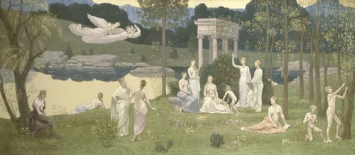 The Sacred Grove, Beloved of the Arts and the Muses by Pierre Puvis de Chavannes, painting, 1884-1889