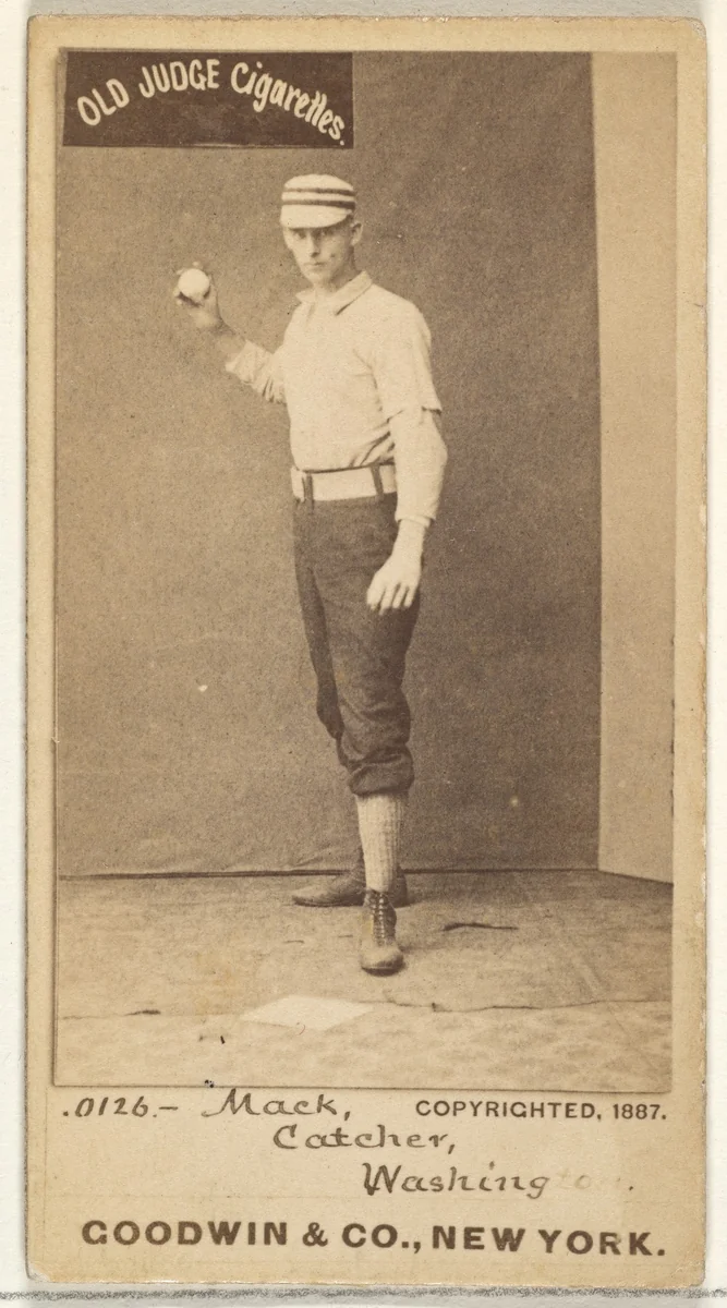 Connie Mack, Catcher, Washington Nationals, from the Old Judge series (N172) for Old Judge Cigarettes by Goodwin & Company, photograph, 1887