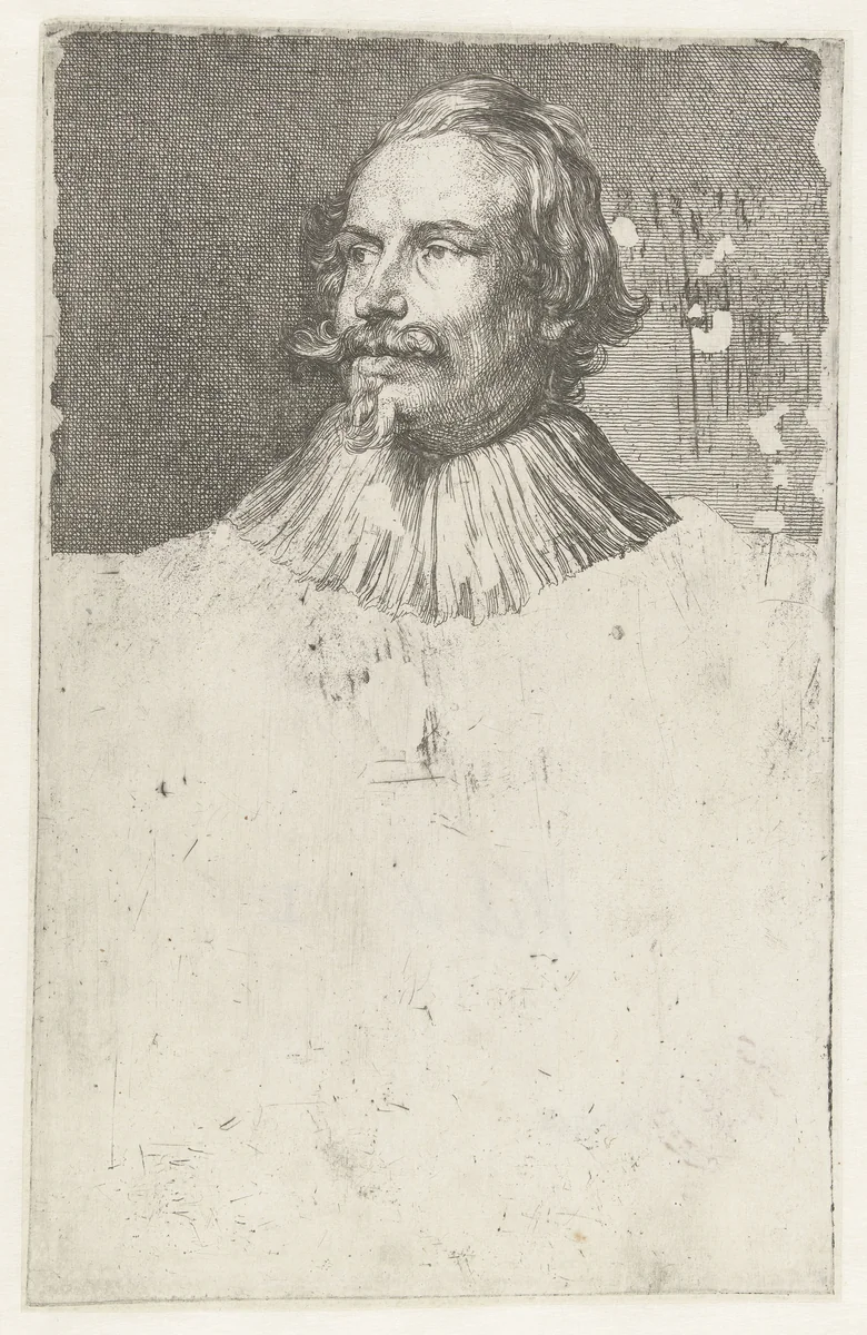 Portret van Paul de Vos by Anthony van Dyck, print, 1630-1632