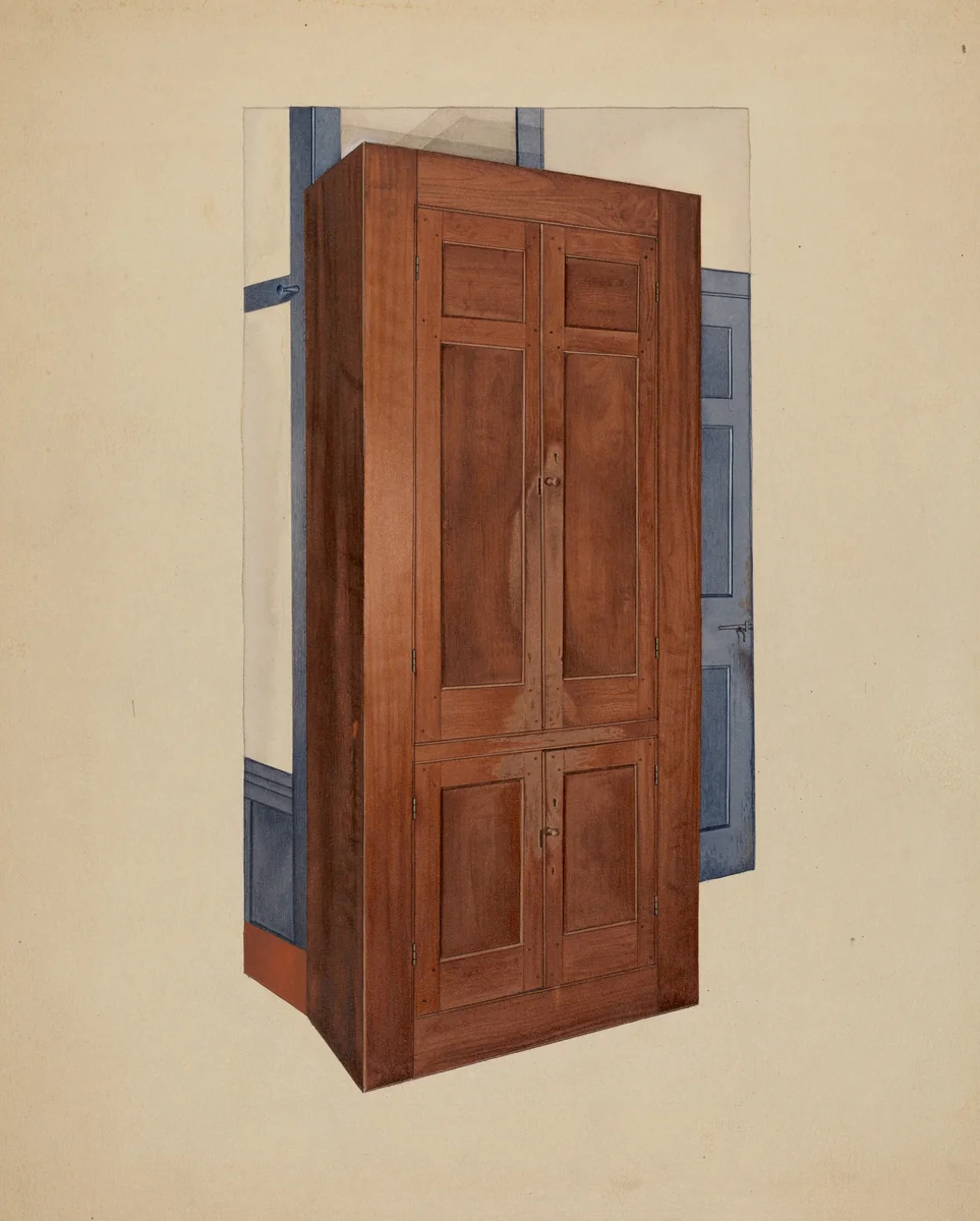 Shaker Dining Room Cupboard by William Paul Childers, index of american design, 1937