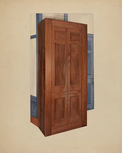 Shaker Dining Room Cupboard by William Paul Childers, index of american design, 1937