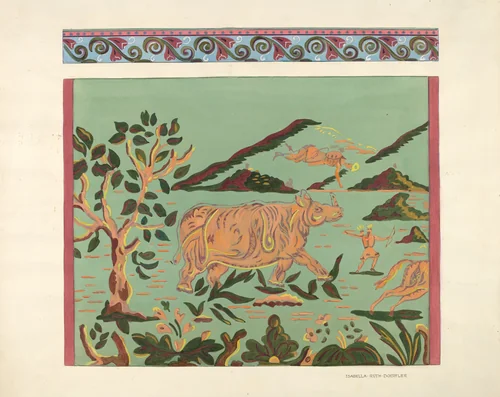 Bandbox Design - Rhino by Isabella Ruth Doerfler, index of american design, 1935-1942