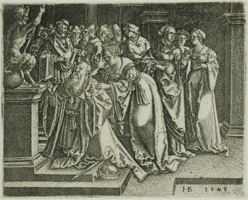 Solomom Adoring the Idols by Hans Brosamer, print, 1545