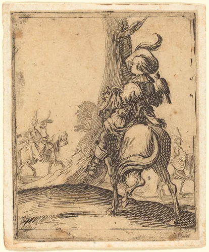 The Falconer by Jacques Callot, print, 1592-1635