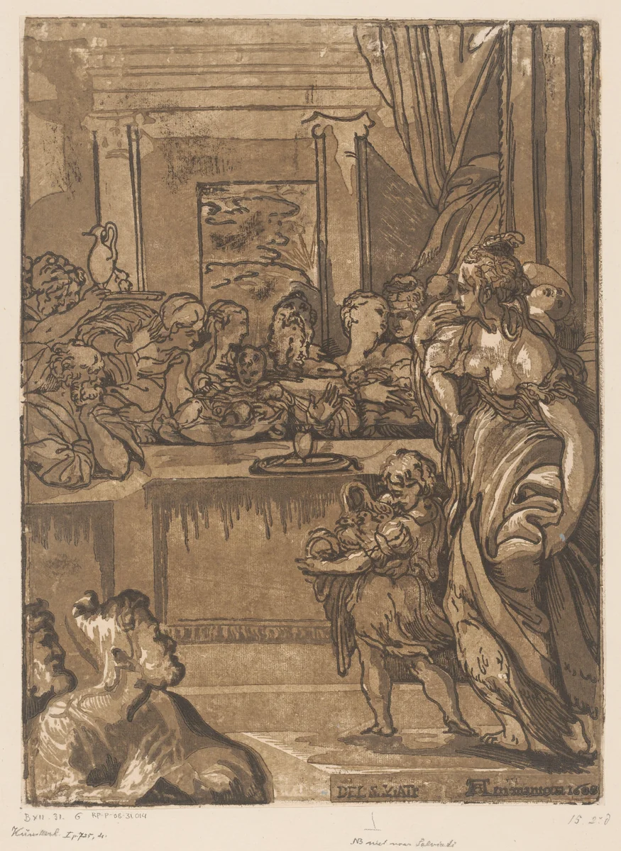 Presentatie van Christus in de tempel by anonymous, print, 1608