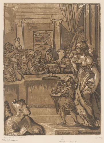 Presentatie van Christus in de tempel by anonymous, print, 1608