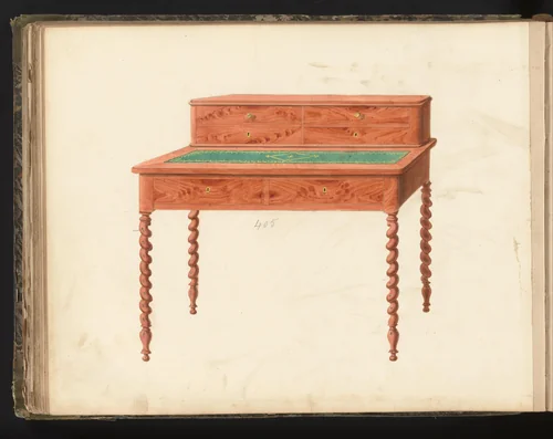 Ontwerp voor een damesbureau by anonymous, drawing, 1825-1839