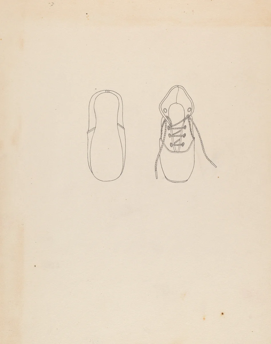Baby Shoe by Mae A. Clarke, index of american design, 1937