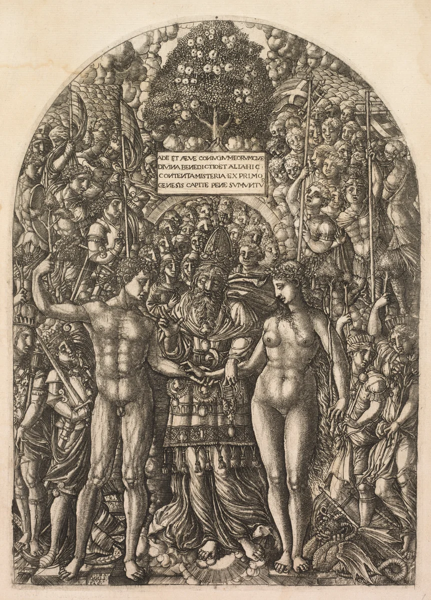 Marriage of Adam and Eve by Jean Duvet, print, 1555