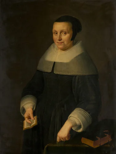 Portrait of a Woman, possibly Elsje van Houweningen (?-1681) by anonymous, painting, 1656
