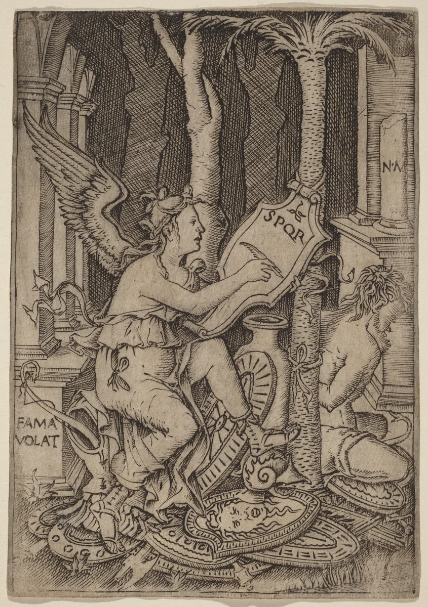 Fama by Nicoletto da Modena, print, 1507