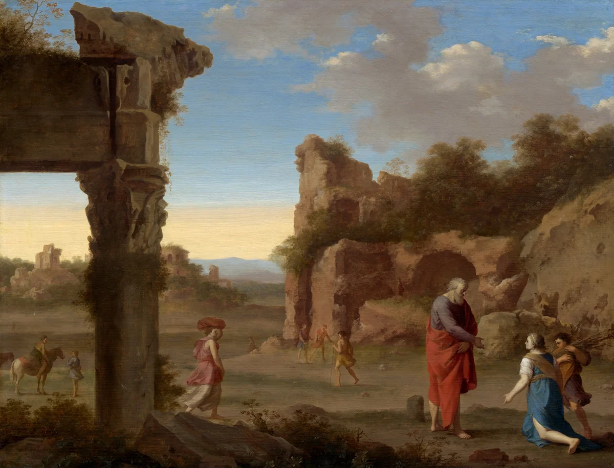 The Prophet Elijah and the Widow of Zarephath by Cornelis van Poelenburch, painting, 1630