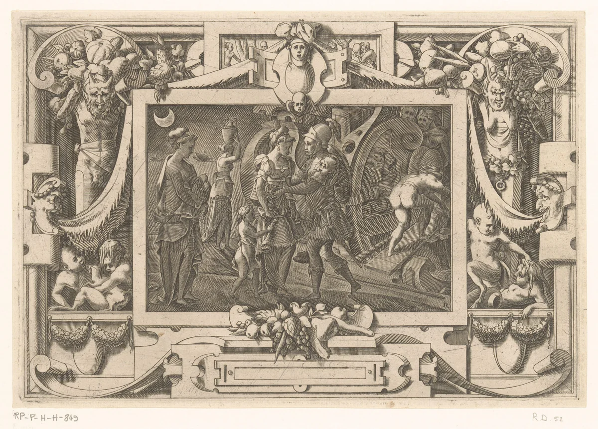 Medea gaat met Jason aan boord van de Argo by Unknown, print, 1563