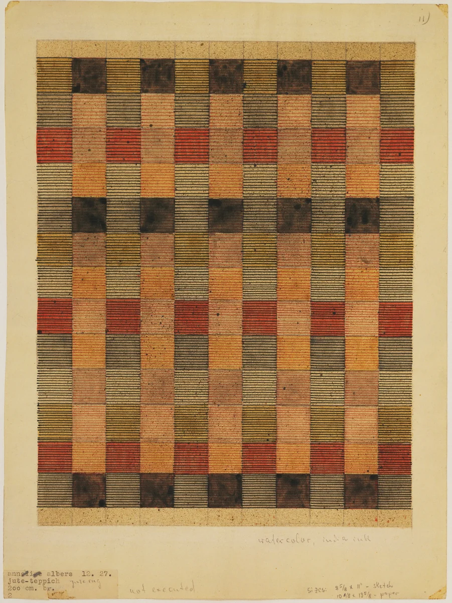 Design for Jute Rug by Anni Albers, design, 1927