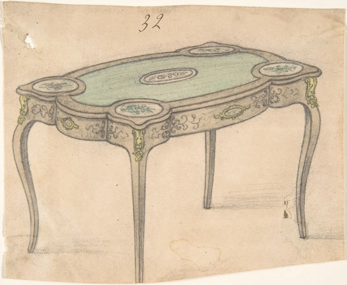 Table Design by anonymous, drawing, 1800-1900