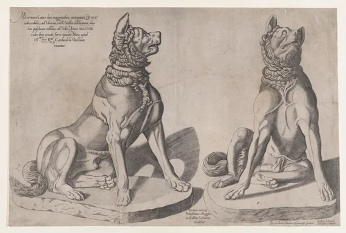 Two Dogs, from "Speculum Romanae Magnificentiae" by Sebastiano di Re, print, 1558