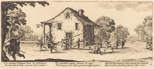 Scene of Pillage by Jacques Callot, print, 1592-1635