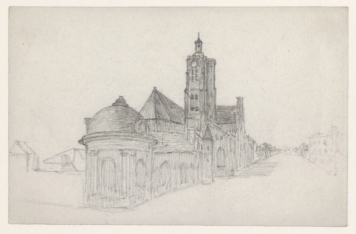 Saint Nicolas des Champs by Georges Michel, drawing, 1773-1843