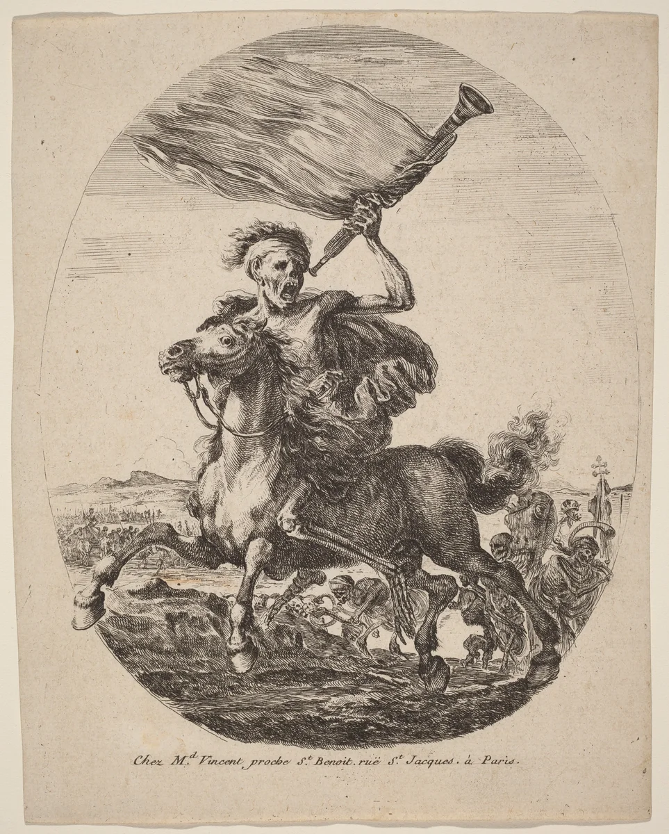 Death on Horseback by Stefano della Bella, print, 1648